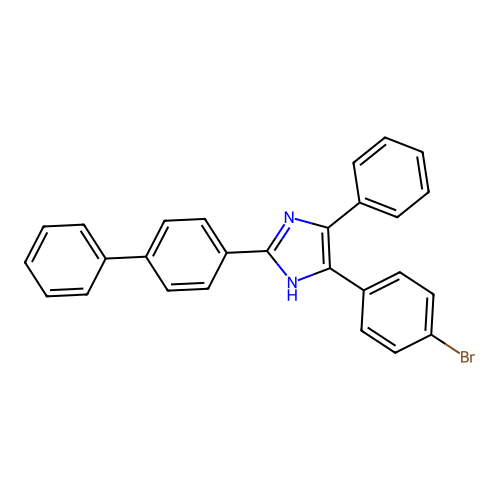 2-(biphenyl-4-yl)-5-(4-bromophenyl)-4-phenyl-1H-imidazole structure