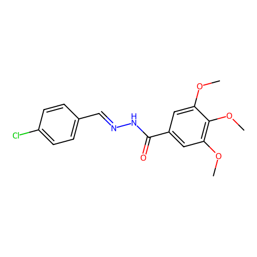 N-[(4-chlorophenyl)methylideneamino]-3,4,5-trimethoxybenzamide structure
