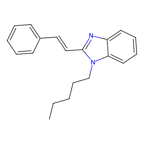 (E)-1-pentyl-2-styryl-1H-benzo[d]imidazole structure