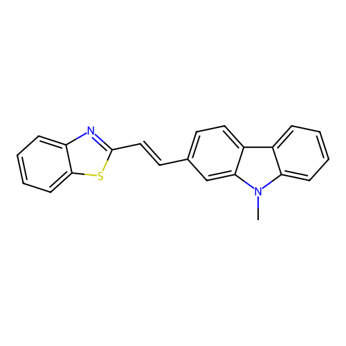 (E)-2-(2-(9-methyl-9H-carbazol-2-yl)vinyl)benzo[d]thiazole structure