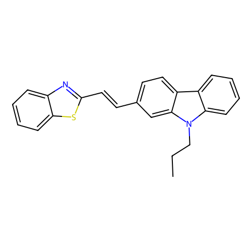 (E)-2-(2-(9-propyl-9H-carbazol-2-yl)vinyl)benzo[d]thiazole structure
