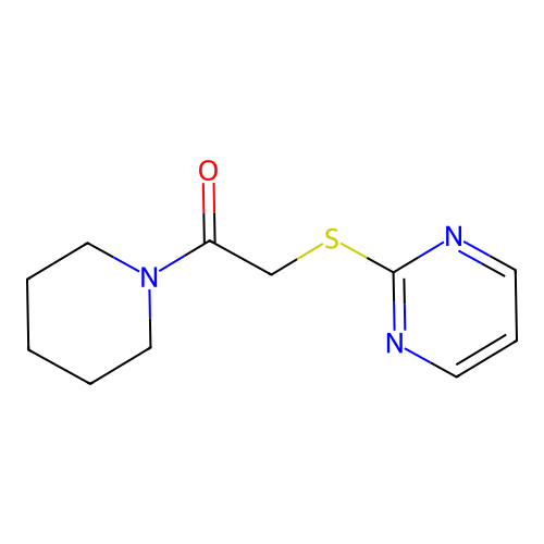 1-(Piperidin-1-yl)-2-(pyrimidin-2-ylsulfanyl)ethanone structure