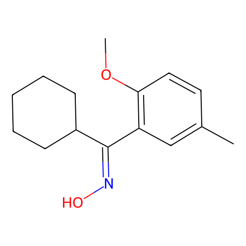 N-[cyclohexyl-(2-methoxy-5-methylphenyl)methylidene]hydroxylamine structure