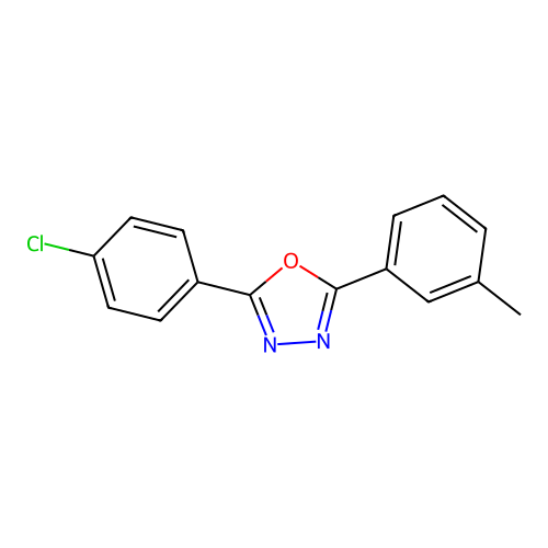 2-(4-Chlorophenyl)-5-(3-methylphenyl)-1,3,4-oxadiazole structure