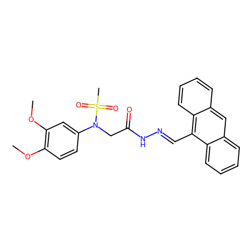 N-[(E)-anthracen-9-ylmethylideneamino]-2-(3,4-dimethoxy-N-methylsulfonylanilino)acetamide structure