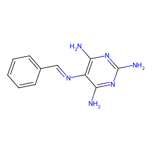 5-(Benzylideneamino)pyrimidine-2,4,6-triamine structure