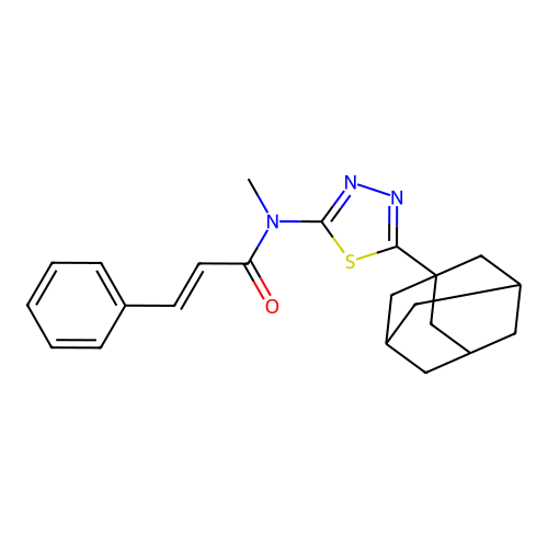 (E)-N-[5-(1-adamantyl)-1,3,4-thiadiazol-2-yl]-N-methyl-3-phenylprop-2-enamide structure