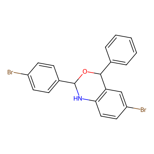 6-bromo-2-(4-bromophenyl)-4-phenyl-2,4-dihydro-1H-3,1-benzoxazine structure