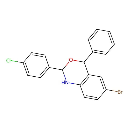 6-bromo-2-(4-chlorophenyl)-4-phenyl-2,4-dihydro-1H-3,1-benzoxazine structure