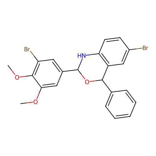 6-bromo-2-(3-bromo-4,5-dimethoxyphenyl)-4-phenyl-1,4-dihydro-2H-3,1-benzoxazine structure