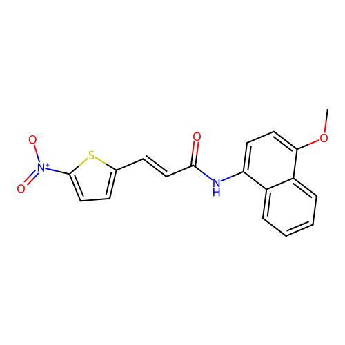 (E)-N-(4-methoxynaphthalen-1-yl)-3-(5-nitrothiophen-2-yl)acrylamide structure