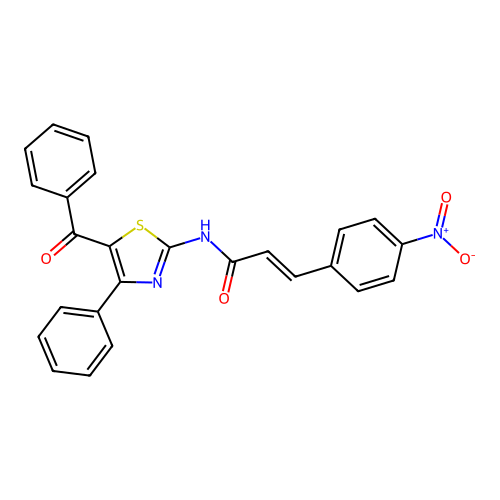 (E)-N-(5-benzoyl-4-phenylthiazol-2-yl)-3-(4-nitrophenyl)acrylamide structure