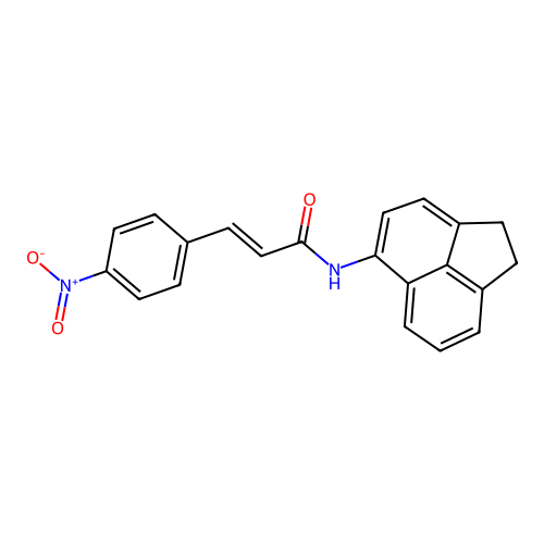 (E)-N-(1,2-dihydroacenaphthylen-5-yl)-3-(4-nitrophenyl)acrylamide structure