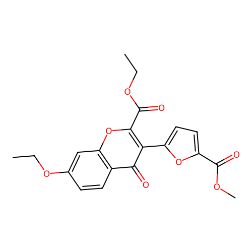 ethyl 7-ethoxy-3-(5-(methoxycarbonyl)furan-2-yl)-4-oxo-4H-chromene-2-carboxylate structure