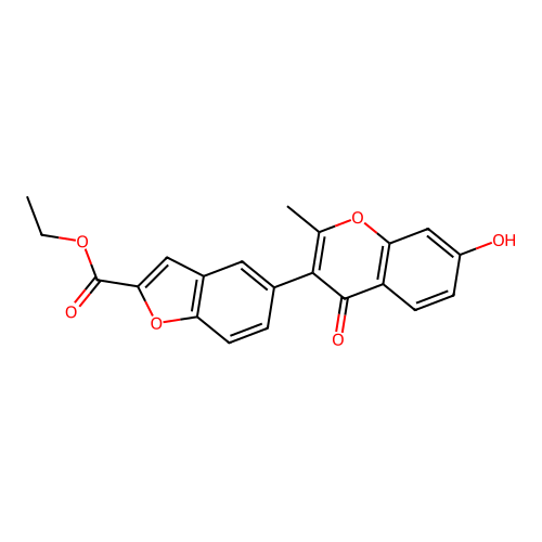 ethyl 5-(7-hydroxy-2-methyl-4-oxo-4H-chromen-3-yl)benzofuran-2-carboxylate structure