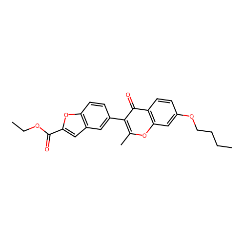 ethyl 5-(7-butoxy-2-methyl-4-oxo-4H-chromen-3-yl)benzofuran-2-carboxylate structure