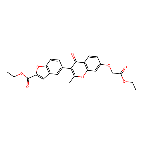 ethyl 5-(7-(2-ethoxy-2-oxoethoxy)-2-methyl-4-oxo-4H-chromen-3-yl)benzofuran-2-carboxylate structure