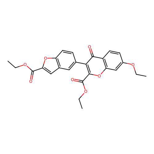 ethyl 7-ethoxy-3-(2-(ethoxycarbonyl)benzofuran-5-yl)-4-oxo-4H-chromene-2-carboxylate structure