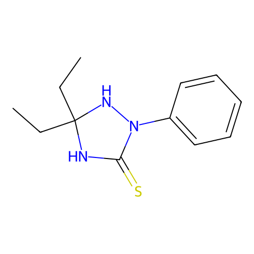 5,5-Diethyl-2-phenyl-1,2,4-triazolidine-3-thione structure