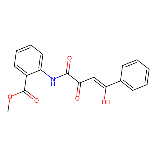 methyl 2-((2Z)-2-hydroxy-4-oxo-4-phenylbut-2-enoylamino)benzoate structure