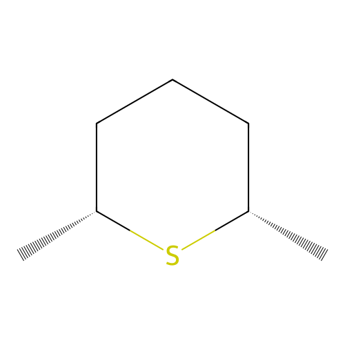 Cis-2,6-dimethyl-thiacyclohexane structure