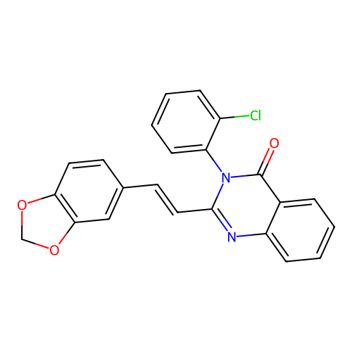 2-[(E)-2-(1,3-benzodioxol-5-yl)ethenyl]-3-(2-chlorophenyl)quinazolin-4-one structure
