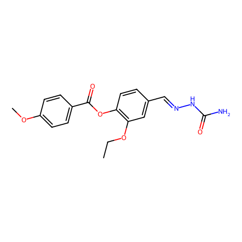4-(2-(Aminocarbonyl)carbohydrazonoyl)-2-ethoxyphenyl 4-methoxybenzoate structure