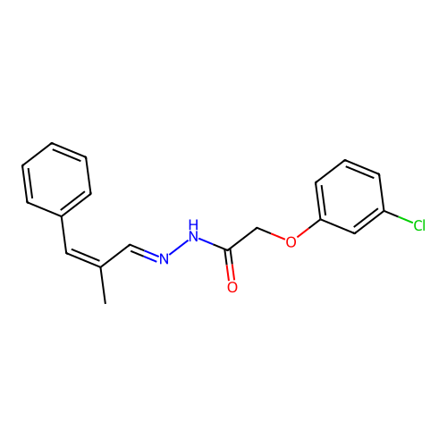 2-(3-Chlorophenoxy)-N'-(2-methyl-3-phenyl-2-propenylidene)acetohydrazide structure