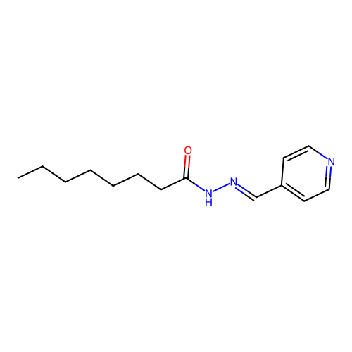N-[(E)-pyridin-4-ylmethylideneamino]octanamide structure