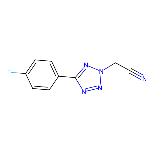 [5-(4-fluorophenyl)-2H-tetrazol-2-yl]acetonitrile structure