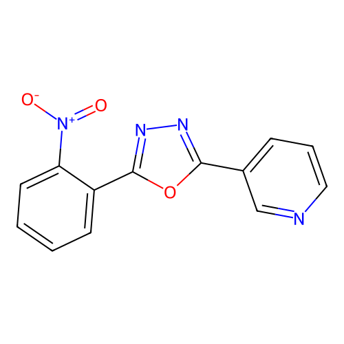 3-[5-(2-Nitrophenyl)-1,3,4-oxadiazol-2-yl]pyridine structure