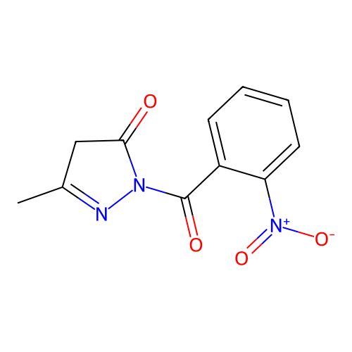 3-Methyl-1-[(2-nitrophenyl)carbonyl]-2-pyrazolin-5-one structure