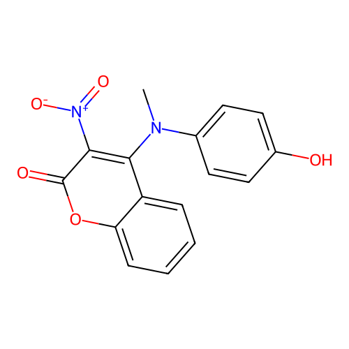 4-[(4-hydroxyphenyl)(methyl)amino]-3-nitro-2H-chromen-2-one structure