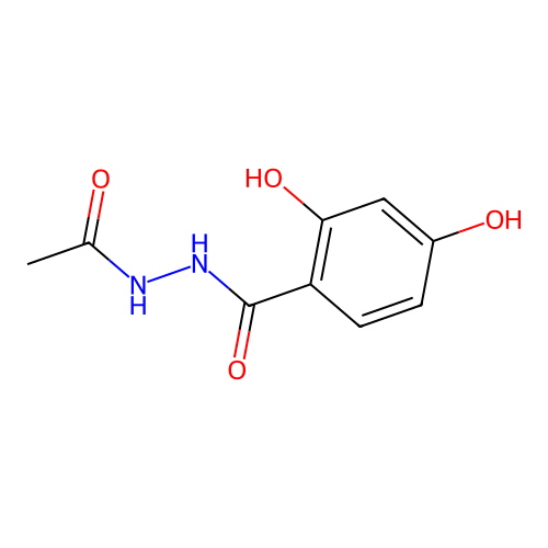 N-[(2,4-dihydroxyphenyl)carbonylamino]acetamide structure