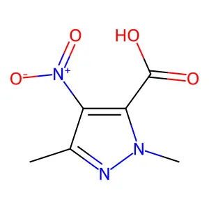 1,3-dimethyl-4-nitro-1H-pyrazole-5-carboxylic acid structure