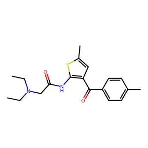 2-Diethylamino-N-[5-methyl-3-(4-methyl-benzoyl)-thiophen-2-yl]-acetamide structure