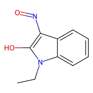 (3Z)-1-ethyl-1H-indole-2,3-dione 3-oxime structure