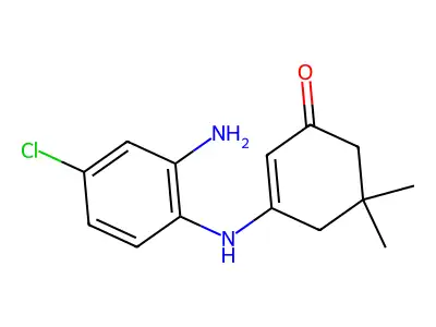 3-[(2-Amino-4-chlorophenyl)amino]-5,5-dimethylcyclohex-2-en-1-one structure