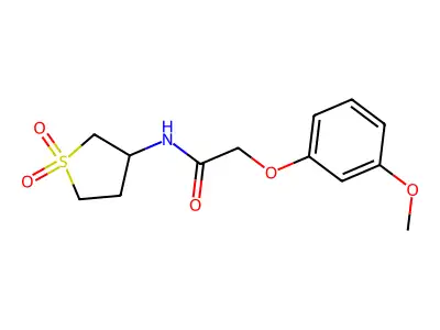 N-(1,1-dioxothiolan-3-yl)-2-(3-methoxyphenoxy)acetamide structure