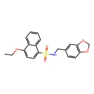 N-(1,3-benzodioxol-5-ylmethyl)-4-ethoxynaphthalene-1-sulfonamide structure