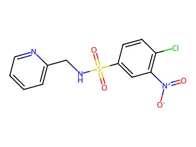 4-chloro-3-nitro-N-(pyridin-2-ylmethyl)benzenesulfonamide structure
