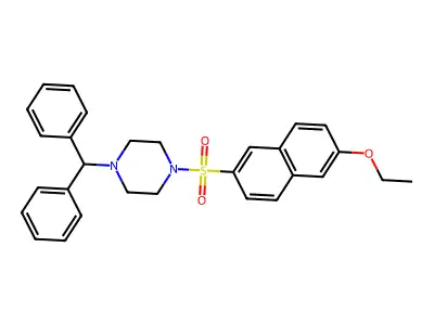 1-(Diphenylmethyl)-4-[(6-ethoxynaphthalen-2-yl)sulfonyl]piperazine structure