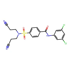 4-[bis(2-cyanoethyl)sulfamoyl]-N-(3,5-dichlorophenyl)benzamide structure