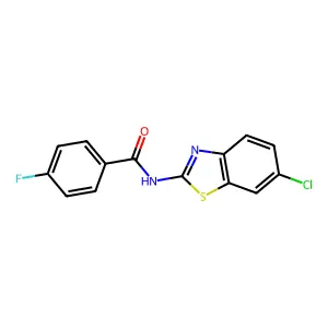 N-(6-chloro-1,3-benzothiazol-2-yl)-4-fluorobenzamide structure
