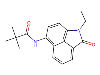 N-(1-ethyl-2-oxo-1,2-dihydrobenzo[cd]indol-6-yl)pivalamide structure