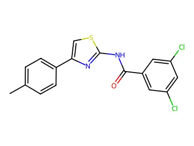 3,5-dichloro-N-[4-(4-methylphenyl)-1,3-thiazol-2-yl]benzamide structure