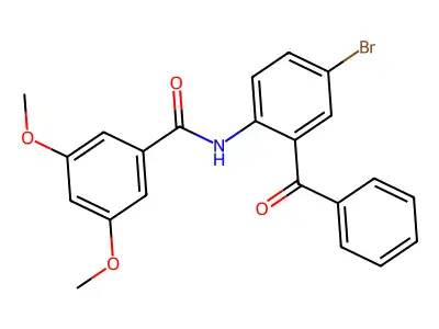 N-(2-benzoyl-4-bromophenyl)-3,5-dimethoxybenzamide structure