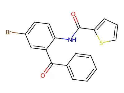 N-(2-benzoyl-4-bromophenyl)thiophene-2-carboxamide structure