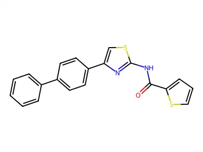 N-[4-(4-phenylphenyl)-1,3-thiazol-2-yl]thiophene-2-carboxamide structure
