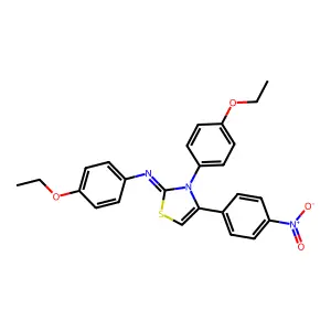 N,3-bis(4-ethoxyphenyl)-4-(4-nitrophenyl)-1,3-thiazol-2-imine structure